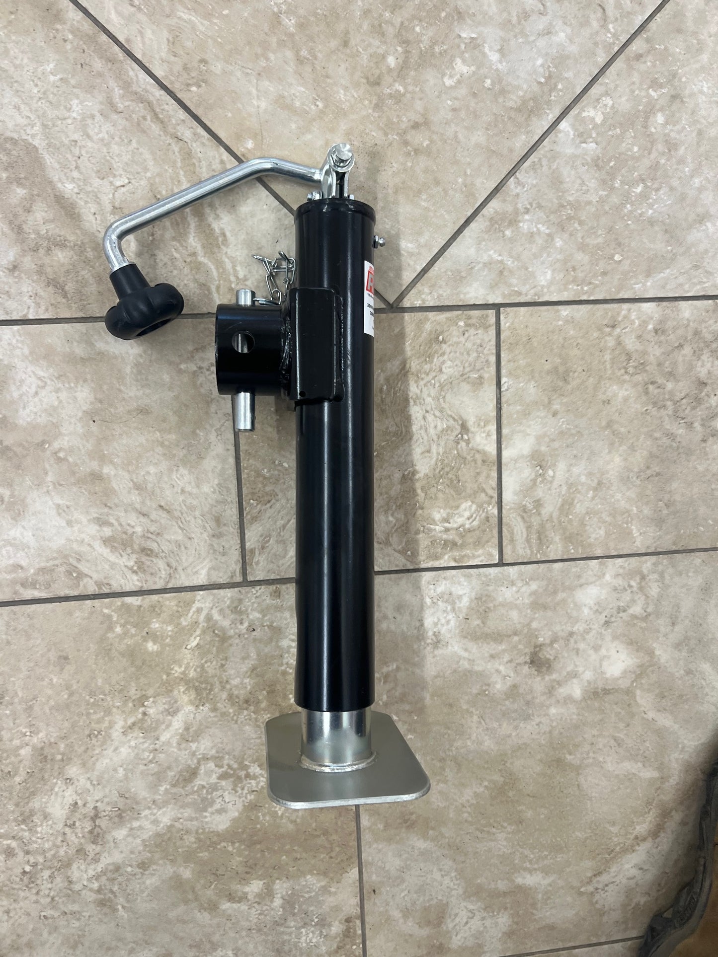 Round, Pipe Mount Swivel Jack w/ Footplate - Weld On - Zinc - Topwind - 10-3/4" Travel - 2K