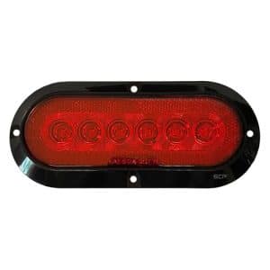 6IN OVAL LED LIGHT RED