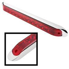 16″ TRAILER MARKER LIGHT BAR-RED W/ CHROME